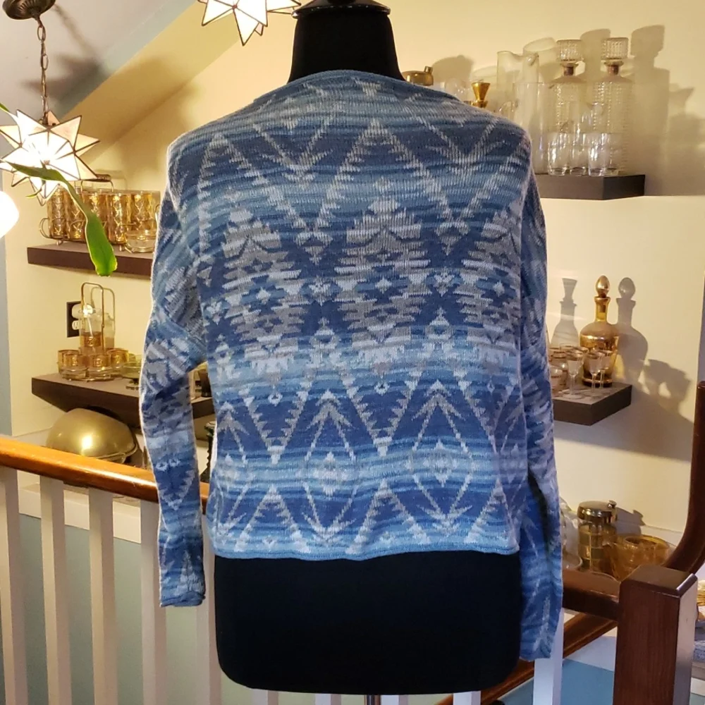 Ralph Lauren Denim & Supply Blue Patterned Womans Knit Top
